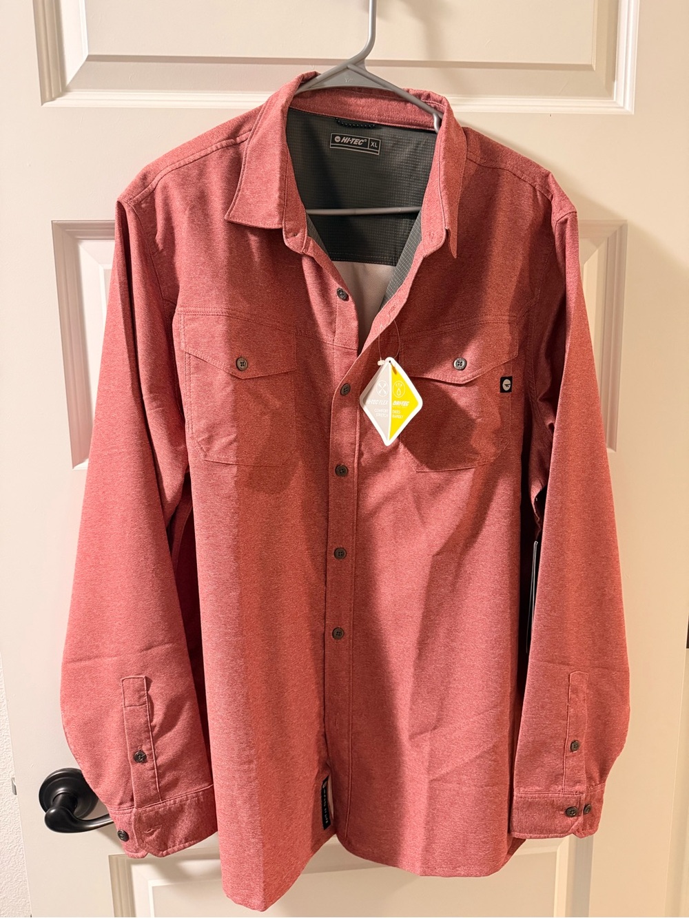 Hi-Tec Men's Lightweight Long-Sleeve Shirt Jacket - heather red